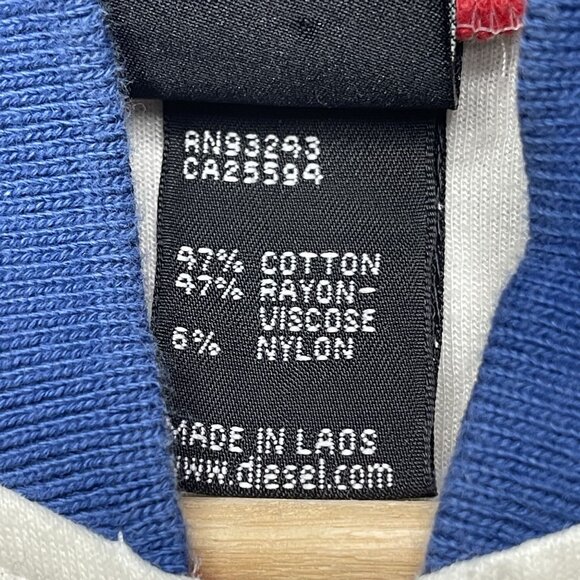 Diesel L Off White Red & Blue Zip-Up Jacket For Women - Picture 4 of 7